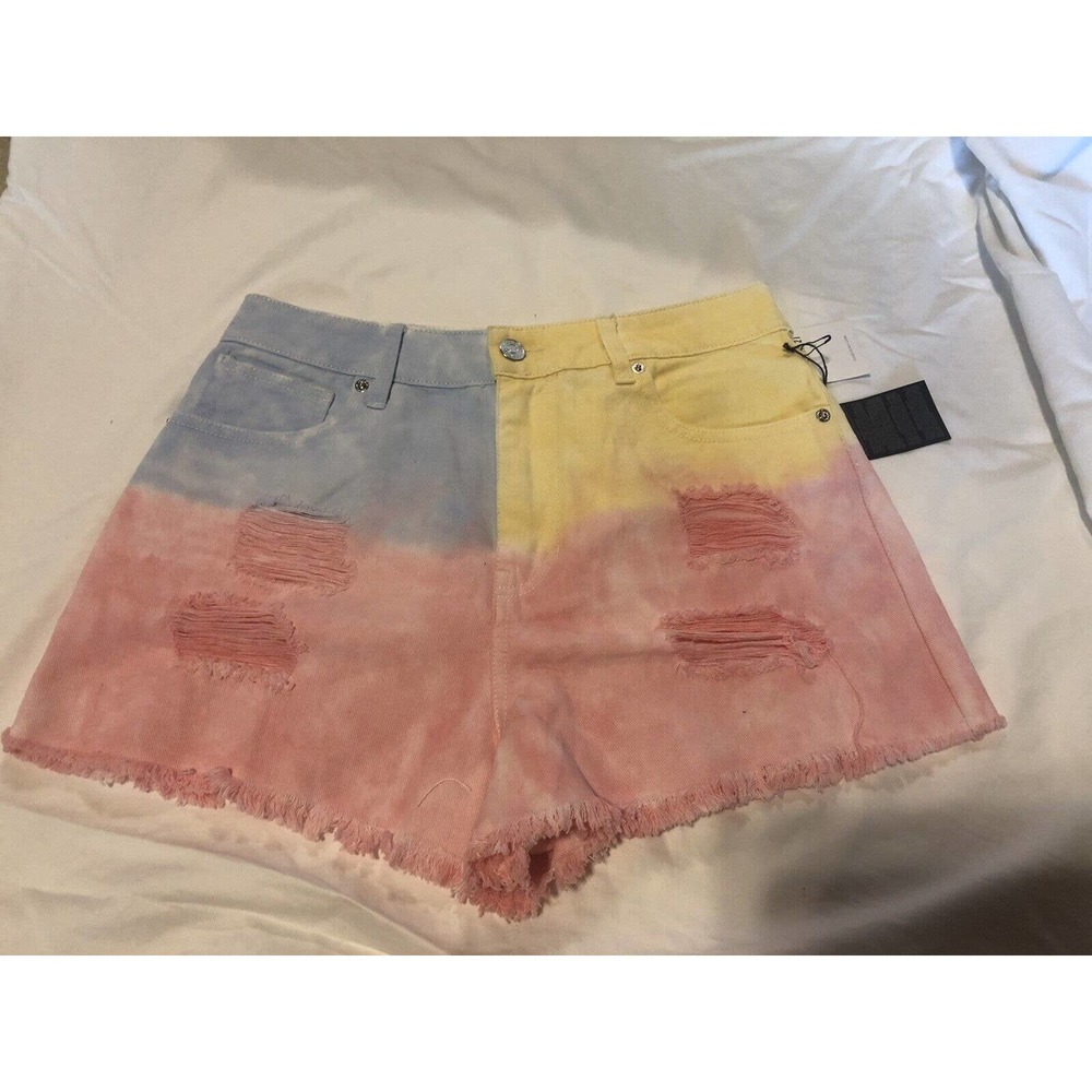 Forever 21 Pink White Tye Dye Jean Short Shorts New With Tags